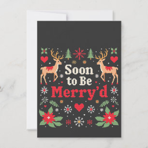 Soon to Be Merry'd Funny Christmas Couples Invitation