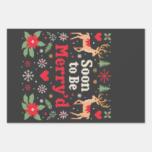 Soon to Be Merry'd Funny Christmas Couples Wrapping Paper Sheet
