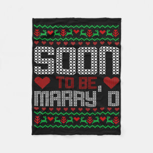Soon To Be Merry'd Married Christmas Bride And Gro Fleece Blanket