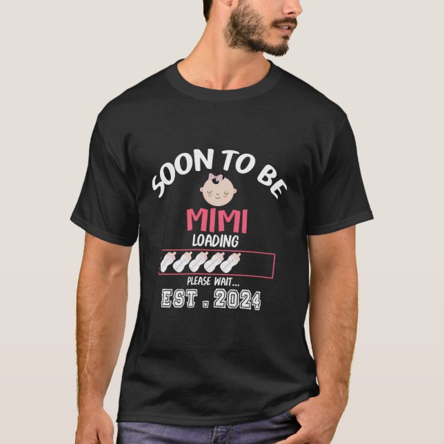 Soon To Be Mimi 2024 Loading Baby Girl Gender Reve T-Shirt (Front)