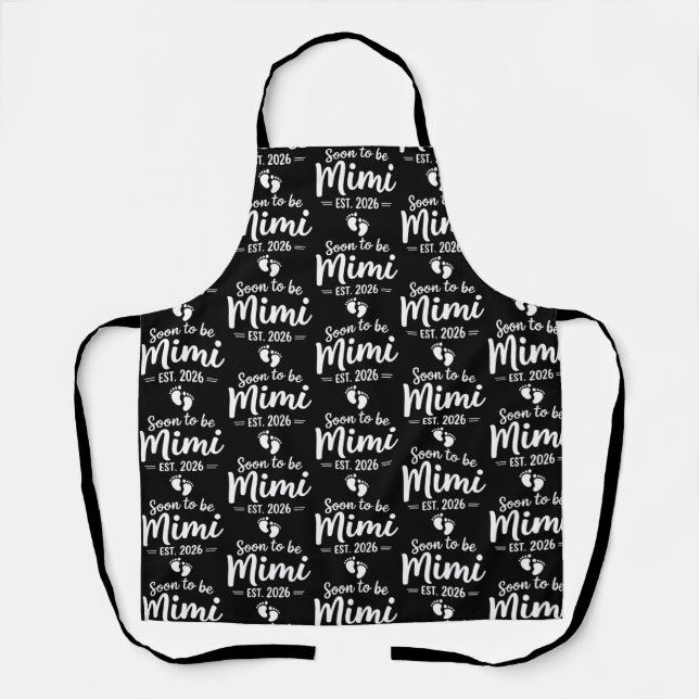 Soon To Be Mimi 2026 Pregnancy Announcement New  Apron (Front)