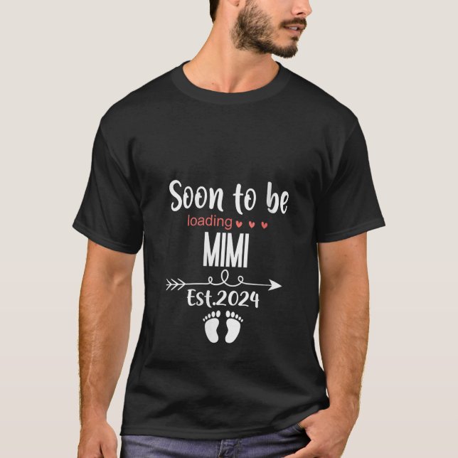 Soon To Be MIMI Loading Est 2024 Matching Family B T-Shirt (Front)