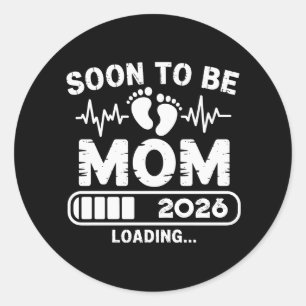 Soon To Be Mom 2026 Pregnancy Baby Announcement Classic Round Sticker