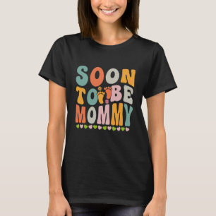 Soon To Be Mommy Cute Retro Pregnancy Announcement T-Shirt