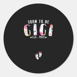 Soon To Be Mommy Est 2022 Pregnancy Announcement Classic Round Sticker