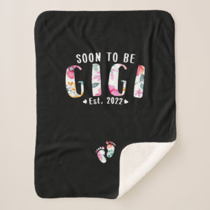Soon To Be Mommy Est 2022 Pregnancy Announcement Sherpa Blanket