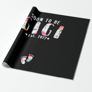 Soon To Be Mommy Est 2022 Pregnancy Announcement Wrapping Paper
