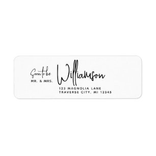 Soon to be Mr and Mrs Address Label Return Address Label