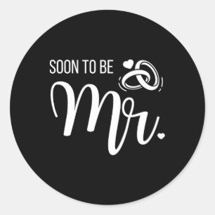 Soon To Be Mr Soon To Be Mrs Married Bride And Gro Classic Round Sticker