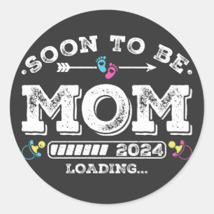 Soon to Be Mum 2024 Loading Classic Round Sticker