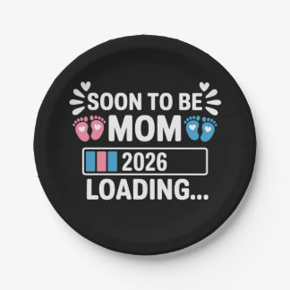 Soon To Be Mum 2026 Loading Pregnancy Announcement Paper Plate