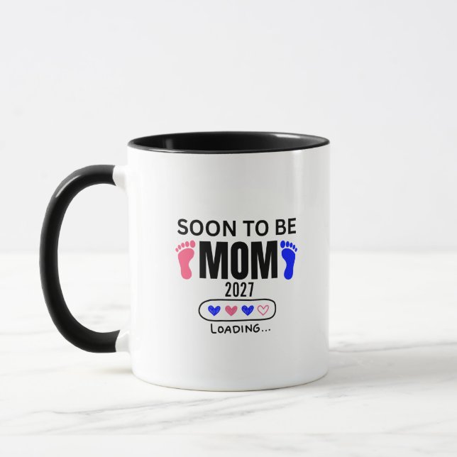 Soon to Be Mum 2027 Loading, aby shower Mug (Left)