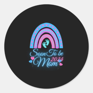 Soon to be mum new baby due date classic round sticker