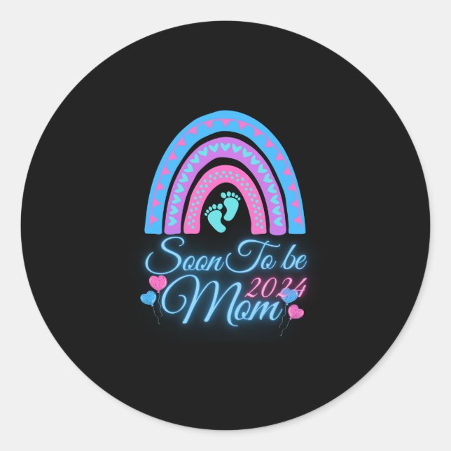Soon to be mum new baby due date classic round sticker (Front)