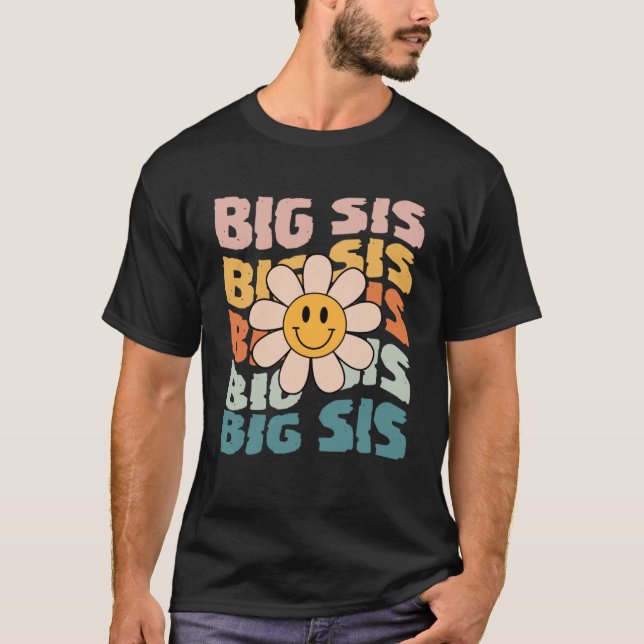 Soon To Be New Big Sister Retro Proud Big Sis Anno T-Shirt (Front)