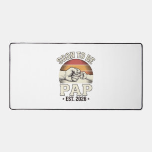 Soon to Be Pap 2026 Vintage Baby Fist Bump Design_ Desk Mat