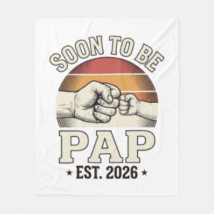 Soon to Be Pap 2026 Vintage Baby Fist Bump Design_ Fleece Blanket