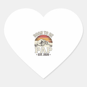 Soon to Be Pap 2026 Vintage Baby Fist Bump Design_ Heart Sticker