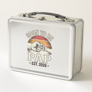 Soon to Be Pap 2026 Vintage Baby Fist Bump Design_ Metal Lunch Box