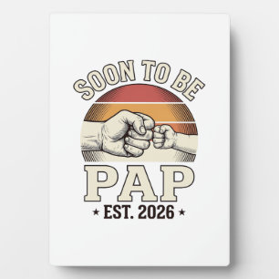 Soon to Be Pap 2026 Vintage Baby Fist Bump Design_ Plaque