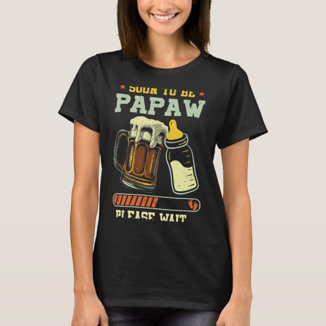 Soon To Be Papaw Est 2025 Pregnancy Announcement L T-Shirt (Front)