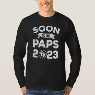 Soon To Be Paps 2023 Fathers Day New Grandpa Papa T-Shirt