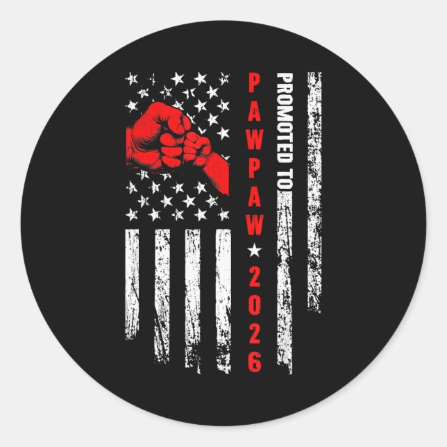 Soon To Be Pawpaw Est.2026 Father's Day First Time Classic Round Sticker (Front)