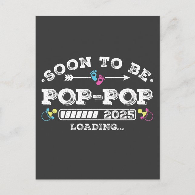 Soon to Be Pop-Pop 2025 Loading Postcard (Front)