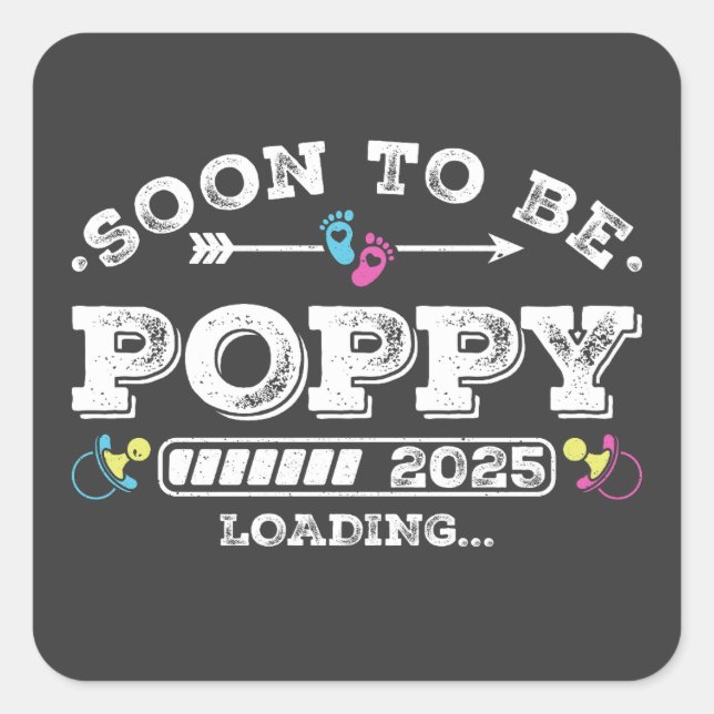 Soon to Be Poppy 2025 Loading Square Sticker (Front)