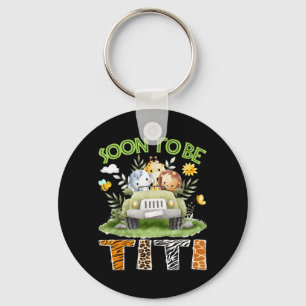 Soon to Be Titi Gender Reveal Safari le Truck Key Ring