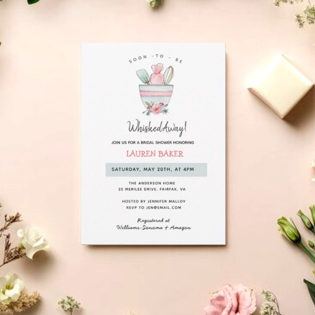 'Soon to be Whisked Away' Bridal Shower  Invitatio Invitation (Creator Uploaded)