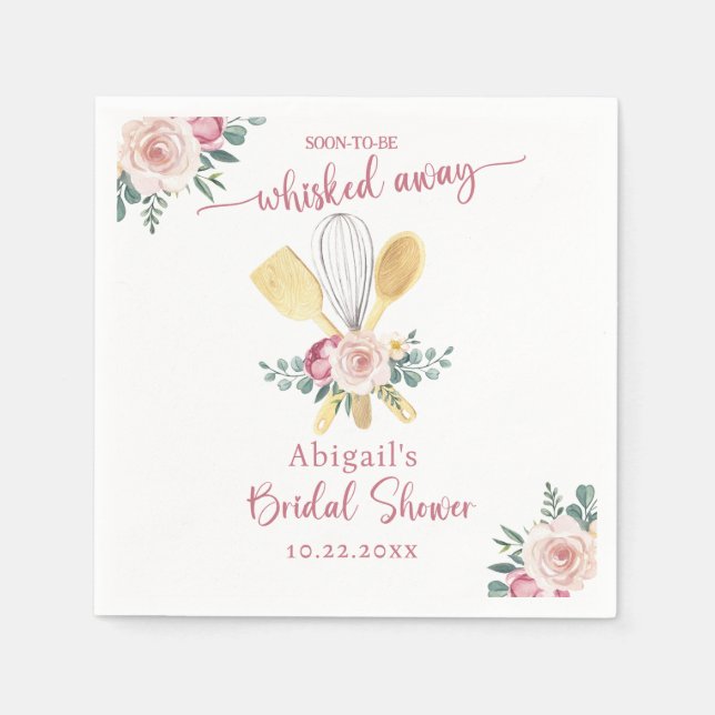 SOON TO BE WHISKED AWAY BRIDAL SHOWER NAPKIN (Front)