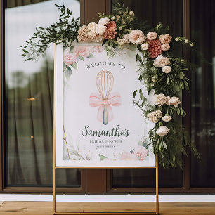 Soon to be Whisked Away Floral Bridal Shower Sign