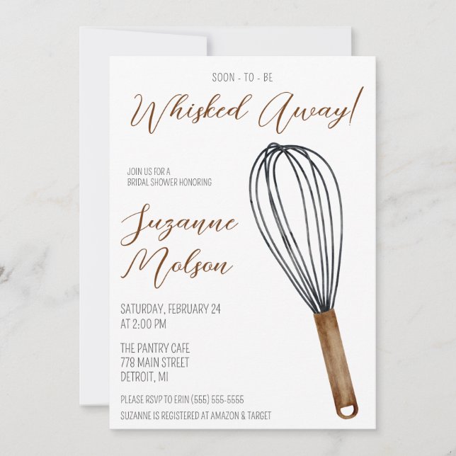 Soon-to-be Whisked Away! Kitchen Bridal Shower Invitation (Front)