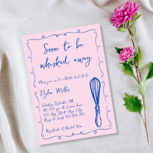 Soon To be Whisked Away Pink Kitchen Bridal Shower Invitation