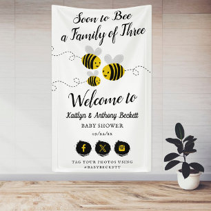 Soon To Bee A Family Of Three   Baby Shower Banner