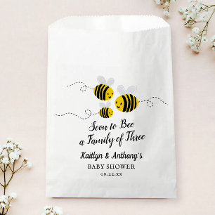 Soon To Bee A Family Of Three   Baby Shower Favour Bag