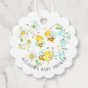 Soon to Bee Family of 3 Baby Shower  Favour Tags
