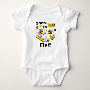 Soon To Bee Family of Five Baby Announcement Bodysuit