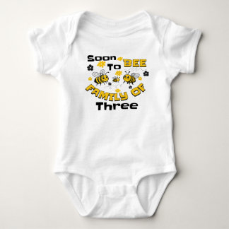 Soon To Bee Family of Three Baby Announcement Baby Bodysuit