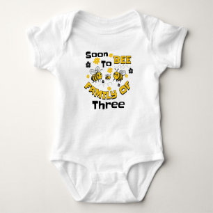 Soon To Bee Family of Three Baby Announcement Bodysuit