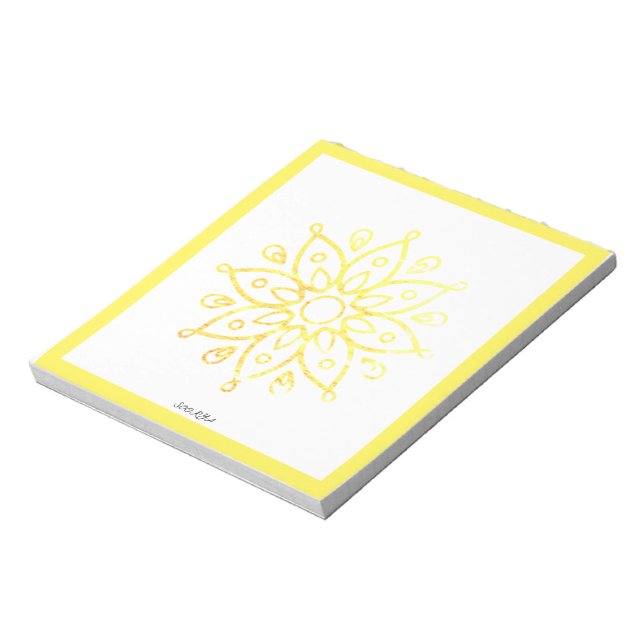 SOORYA sun gold yellow flower  Notepad (Rotated)
