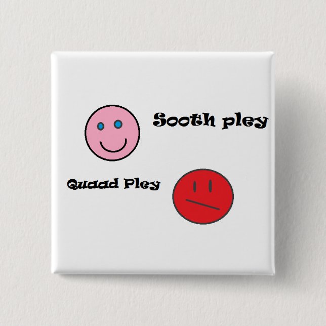 sooth pley quaad pley 15 cm square badge (Front)