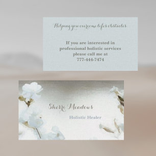 Soothing Baby Blue Watercolor Floral Business Card