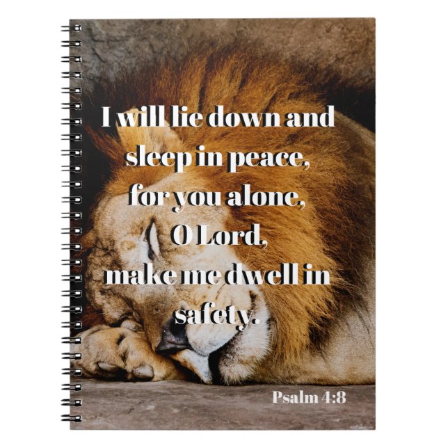 Soothing Bible Verse Psalm 4 Notebook (Front)