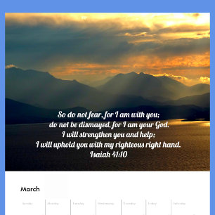 Soothing Bible Verses Custom Christian Calendar