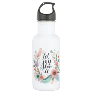 soothing colourful quote about joy mental wellness 532 ml water bottle
