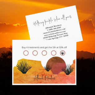 Soothing Desert Moon Meditation Loyalty Card