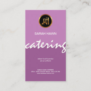 Soothing Elegant Purple Shades Catering Service Business Card