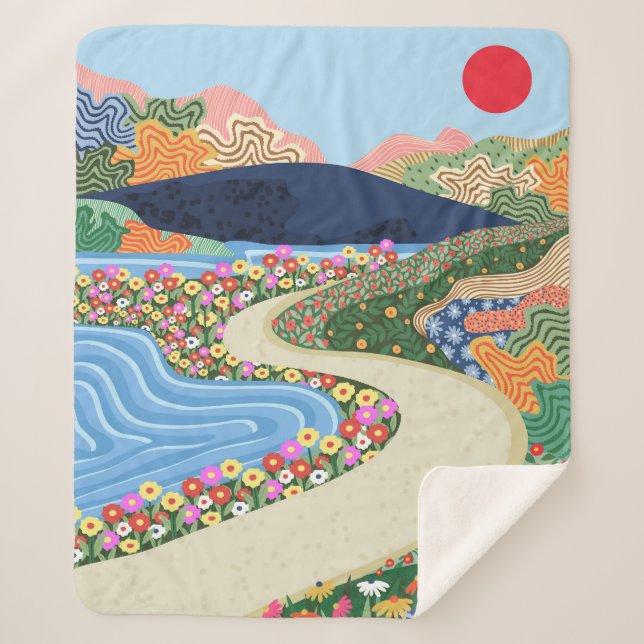 Soothing Horizon Sherpa Blanket (Front)